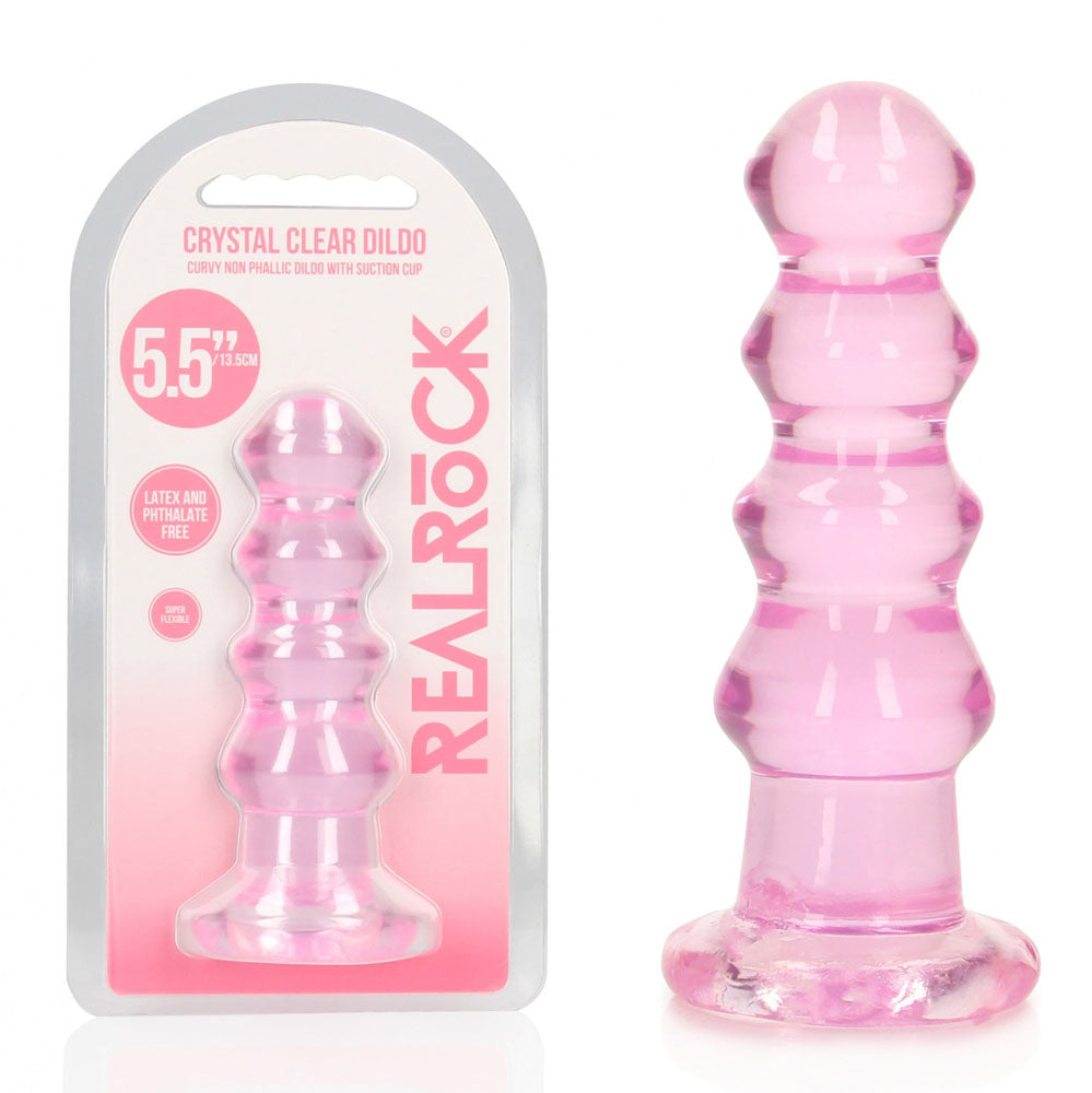 REALROCK 14 cm Curvy Anal Plug - Pink - Pink 14 cm (4.5) Butt Plug - REA158PNK