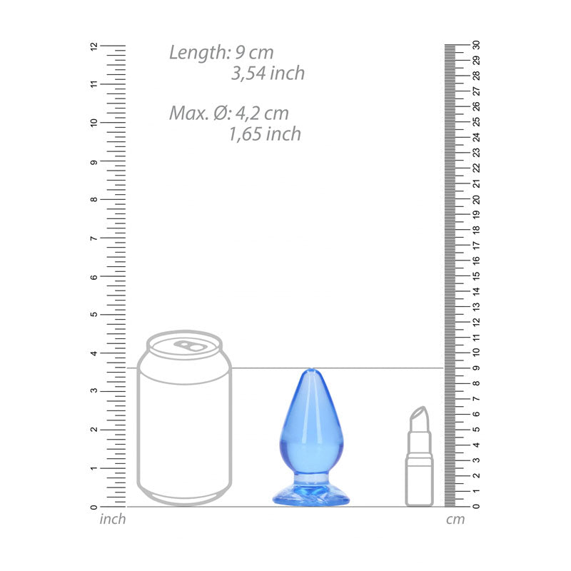 REALROCK 9 cm Anal Plug - Blue - Blue 9 cm (3.5) Butt Plug - REA161BLU