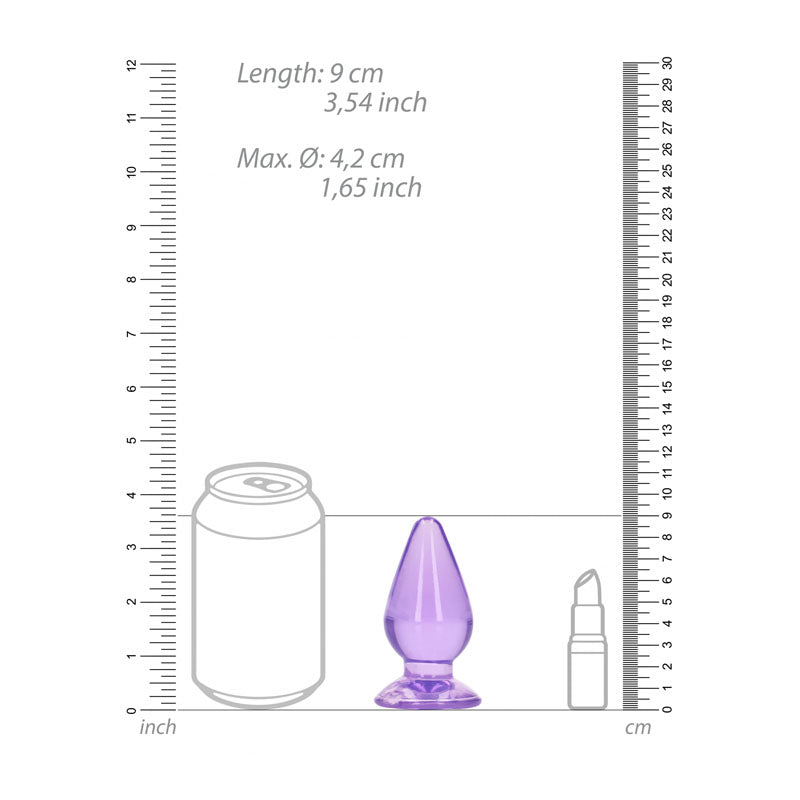 REALROCK 9 cm Anal Plug - Purple - Purple 9 cm (3.5) Butt Plug - REA161PUR