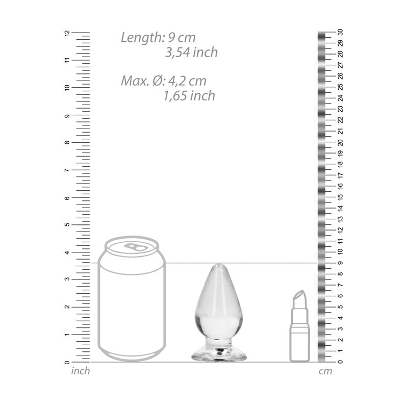REALROCK 9 cm Anal Plug - Clear - Clear 9 cm (3.5) Butt Plug - REA161TRA