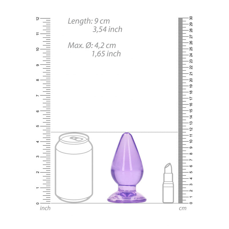 REALROCK 11.5 cm Anal Plug - Purple - Purple 11.5 cm (4.5) Butt Plug - REA162PUR