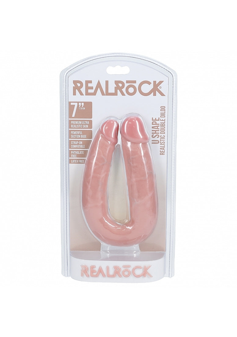 RealRock- U Shaped Double Dildo 7"-REA181FLE
