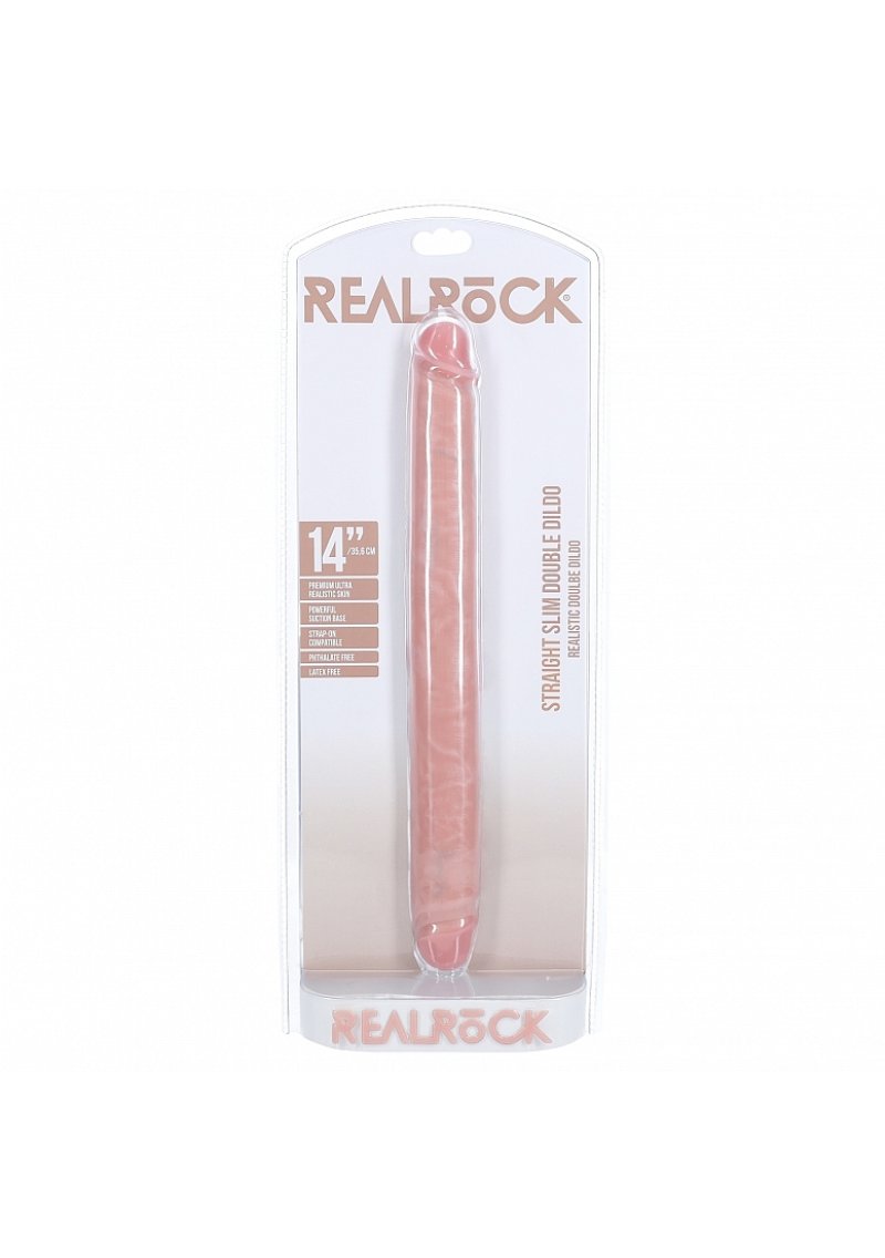 RealRock- Slim Double Ended Dong 14" Inches-REA184FLE