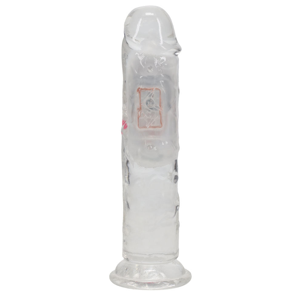 REALROCK 6 No Balls Wireless Rechargeable LED Vibrating Dong - Clear with LED 16.5 cm USB Rechargeable Vibrating Dong with Remote-REA202TRA