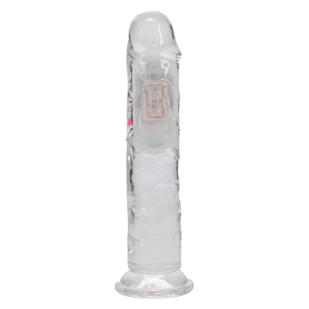 REALROCK 7 No Balls Wireless Rechargeable LED Vibrating Dong - Clear with LED 20 cm USB Rechargeable Vibrating Dong with Remote-REA204TRA