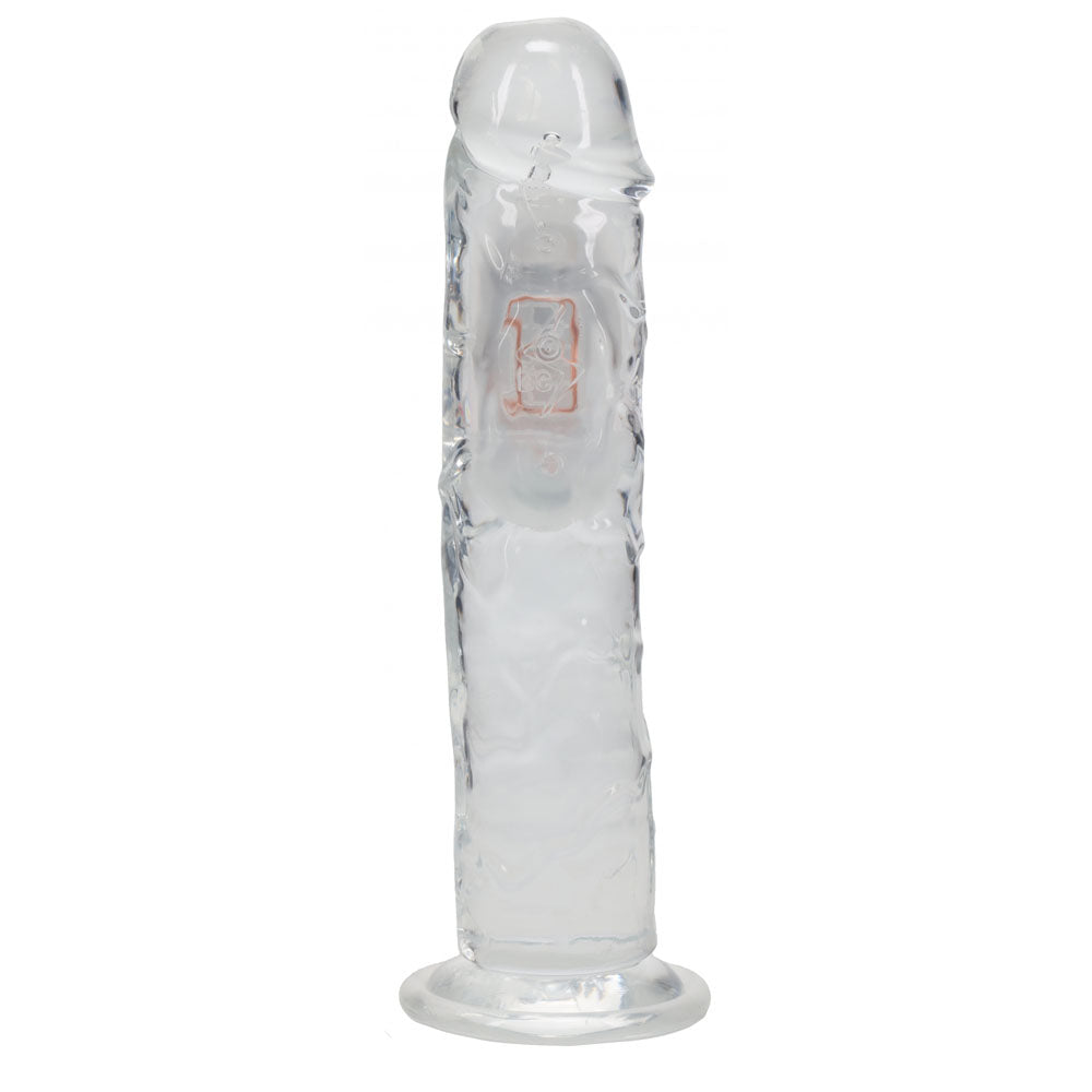 REALROCK 8 No Balls Wireless Rechargeable LED Vibrating Dong - Clear with LED 22 cm USB Rechargeable Vibrating Dong with Remote-REA206TRA