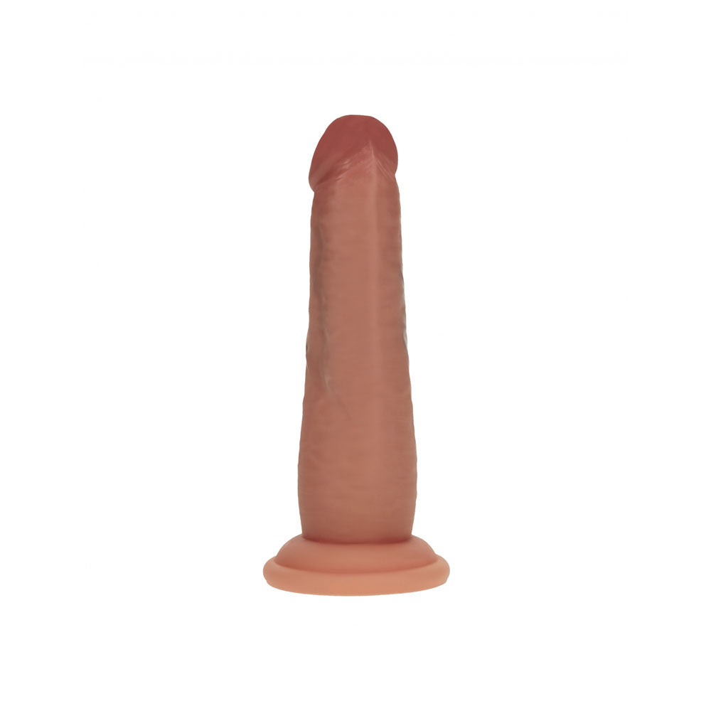 REALROCK Dual Density 6 Sliding Skin Silicone Dildo - Tan - Tan 15.2 cm Sliding Skin Dildo