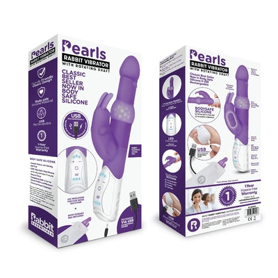 Rabbit Essentials Rechargeable Pleasure Pearls Rabbit - Purple-RR-002PUR