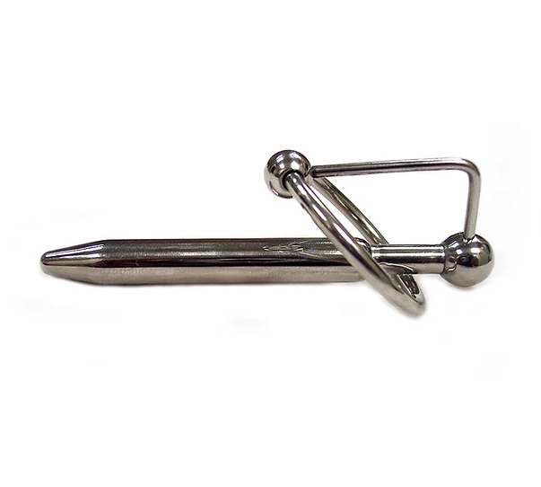 Stainless Steel Urethral Plug and Cock Ring (Large) Packaged-RUP043
