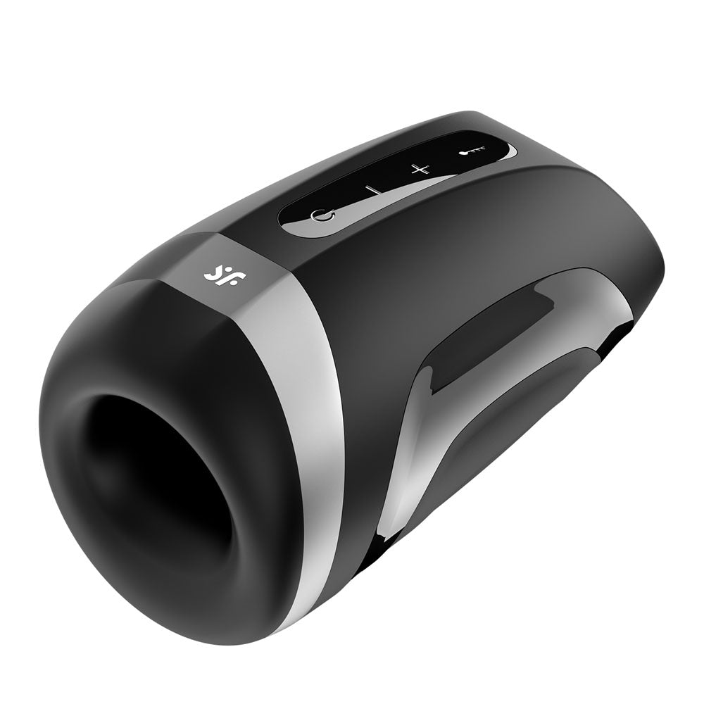 Satisfyer Men Heat Vibration - Black USB Rechargeable Masturbator - SATMENHV