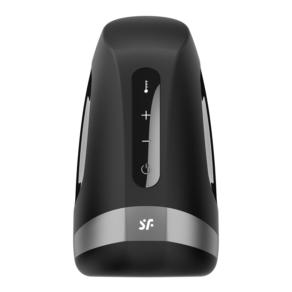 Satisfyer Men Heat Vibration - Black USB Rechargeable Masturbator - SATMENHV