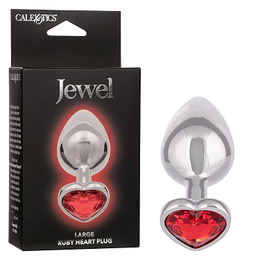 Jewel Large Ruby Heart Plug-SE-0438-40-3