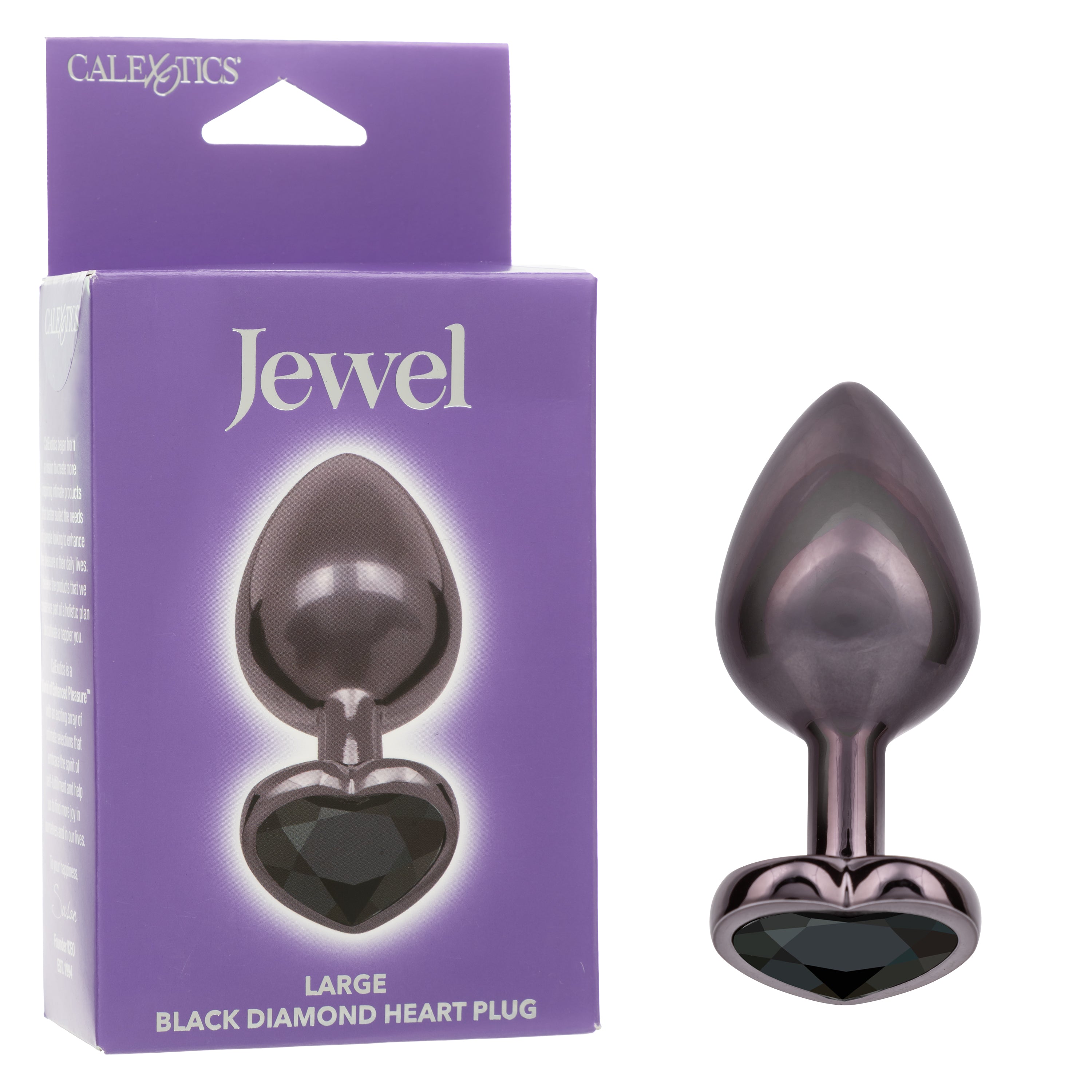 JEWEL LARGE BLACK DIAMOND HEART PLUG-SE-0438-60-3