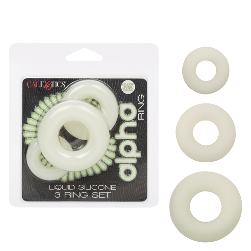 Alpha Glow-In-The-Dark Liquid Silicone 3 Ring Set-SE-1492-33-2