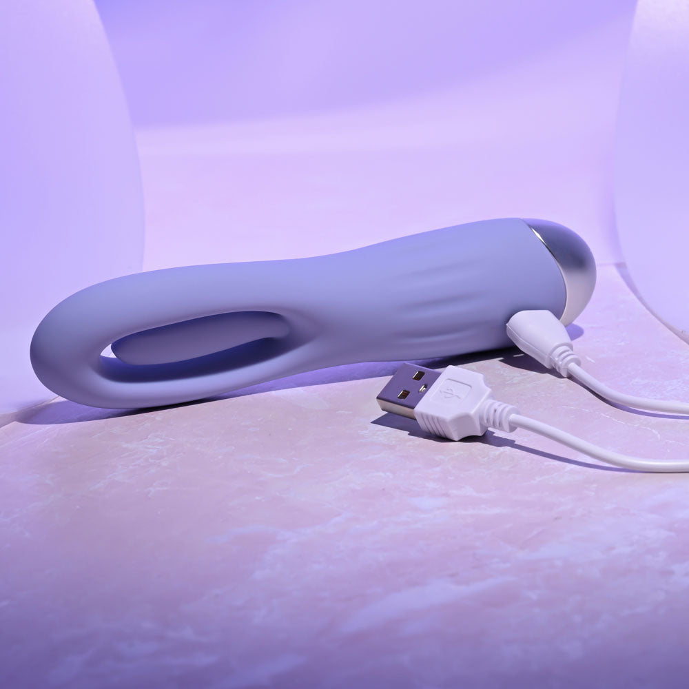 Selopa IN A FLAP - Purple 15 cm USB Rechargeable Flicking Stimulator-SL-RS-4554-2