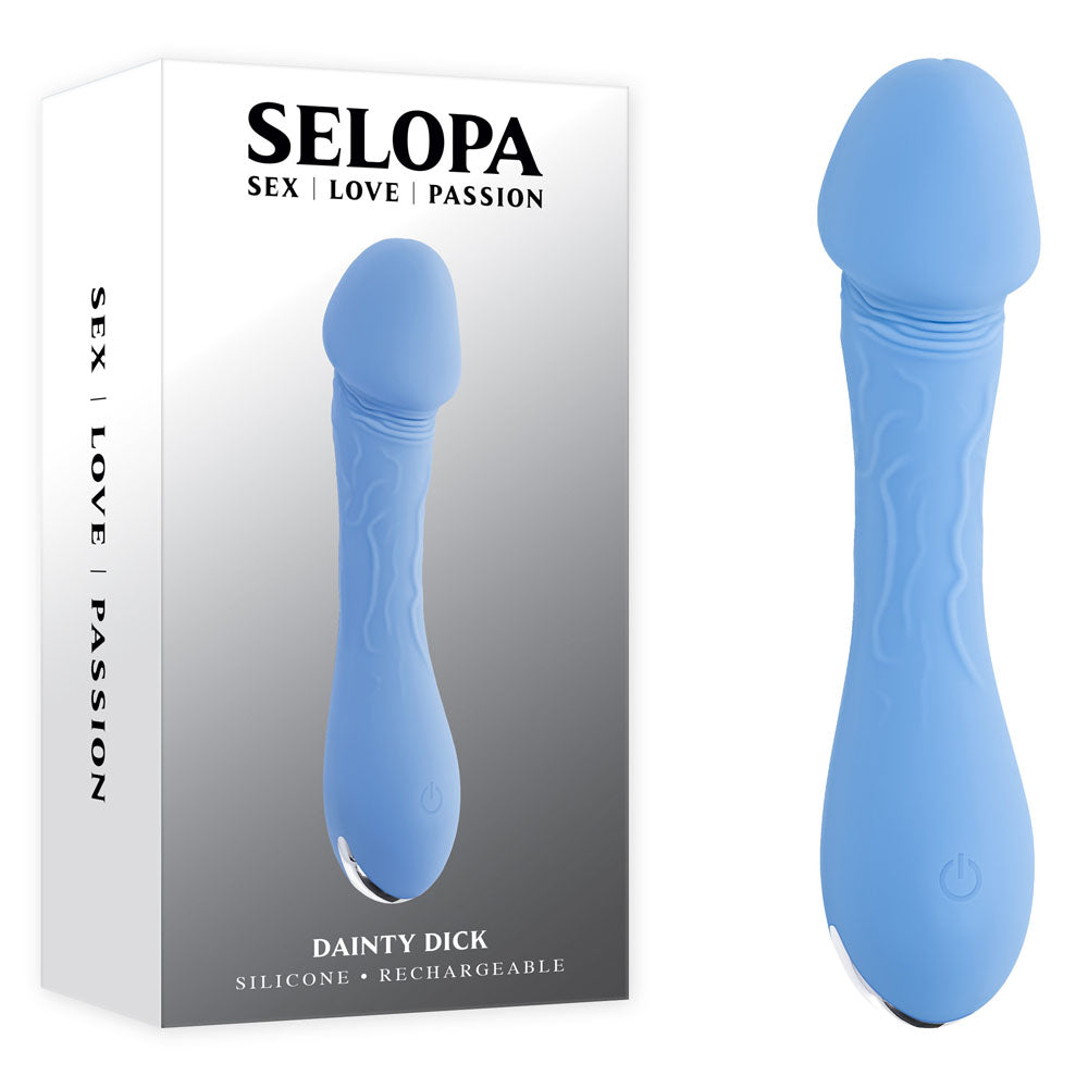 Selopa DAINTY DICK - Baby Blue 11.9 cm USB Rechargeable Mini Vibrator-SL-RS-6862-2