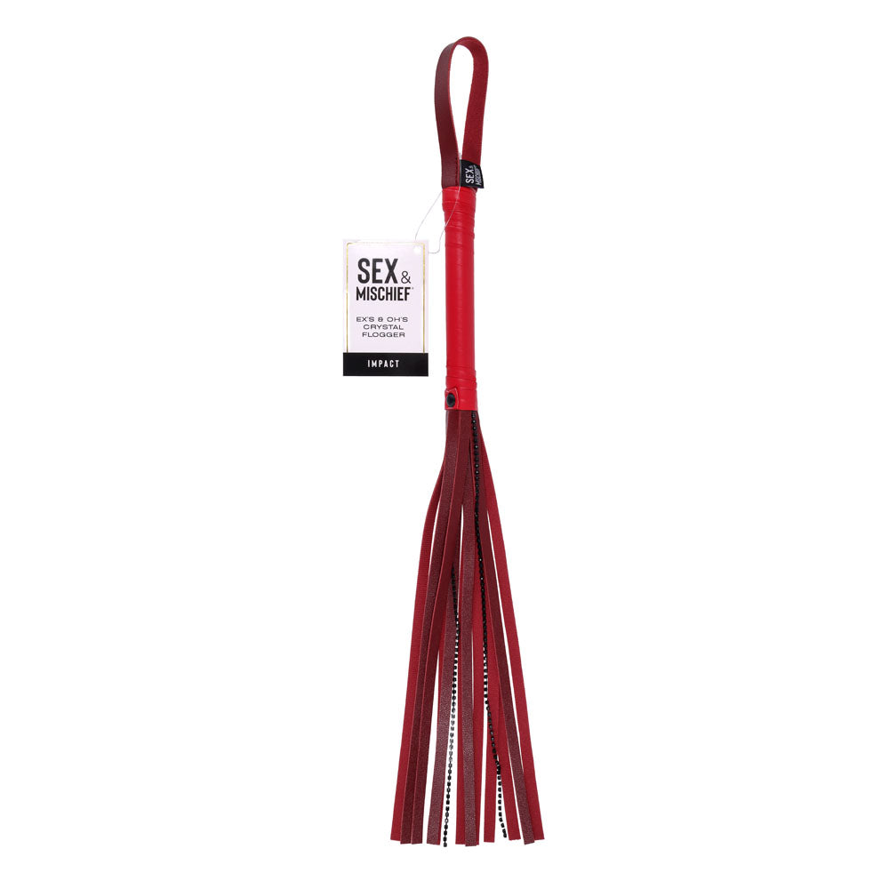 Sex & Mischief Exs & Ohs Crystal Flogger - Red Flogger Whip - SS09988