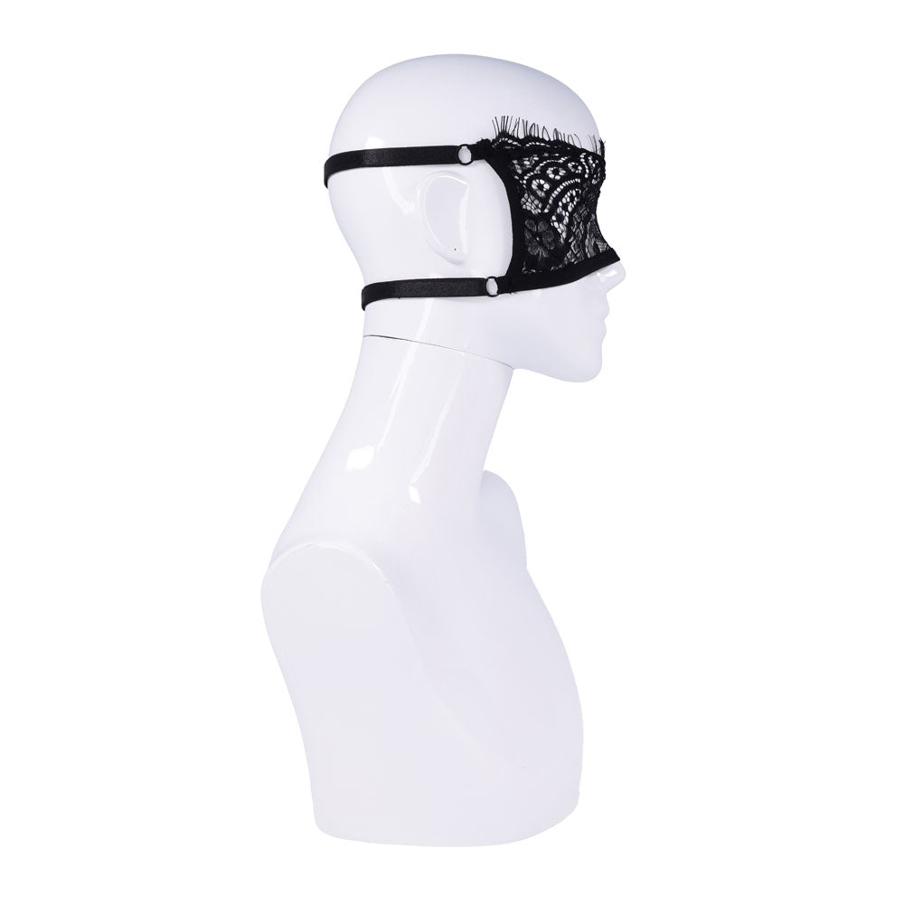 S&M Veiled Vision Lace Blindfold - Black Lace Blindfold - SS10100
