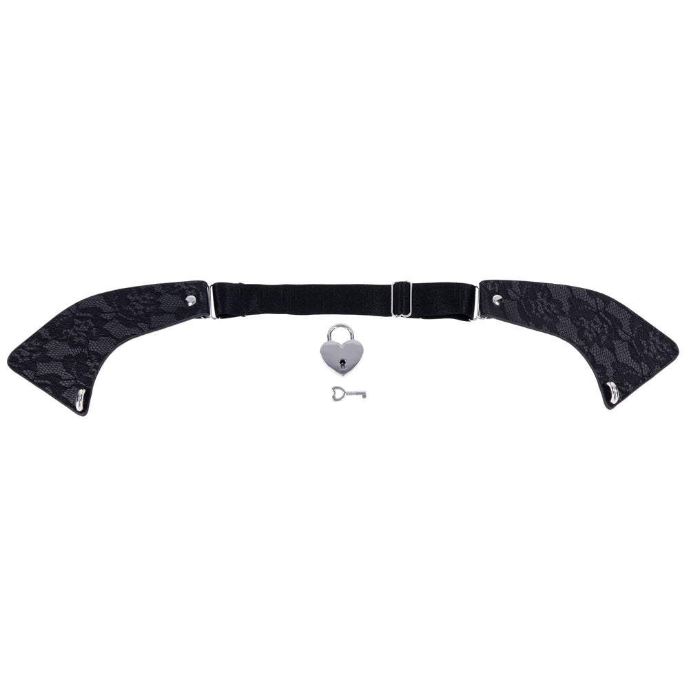 Sex & Mischief Heartbound Lace Day Collar - Black Submission Collar-SS10103