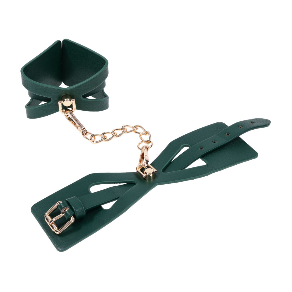 Sex & Mischief Indica Cutout Cuffs - Green/Gold Restraints-SS10215