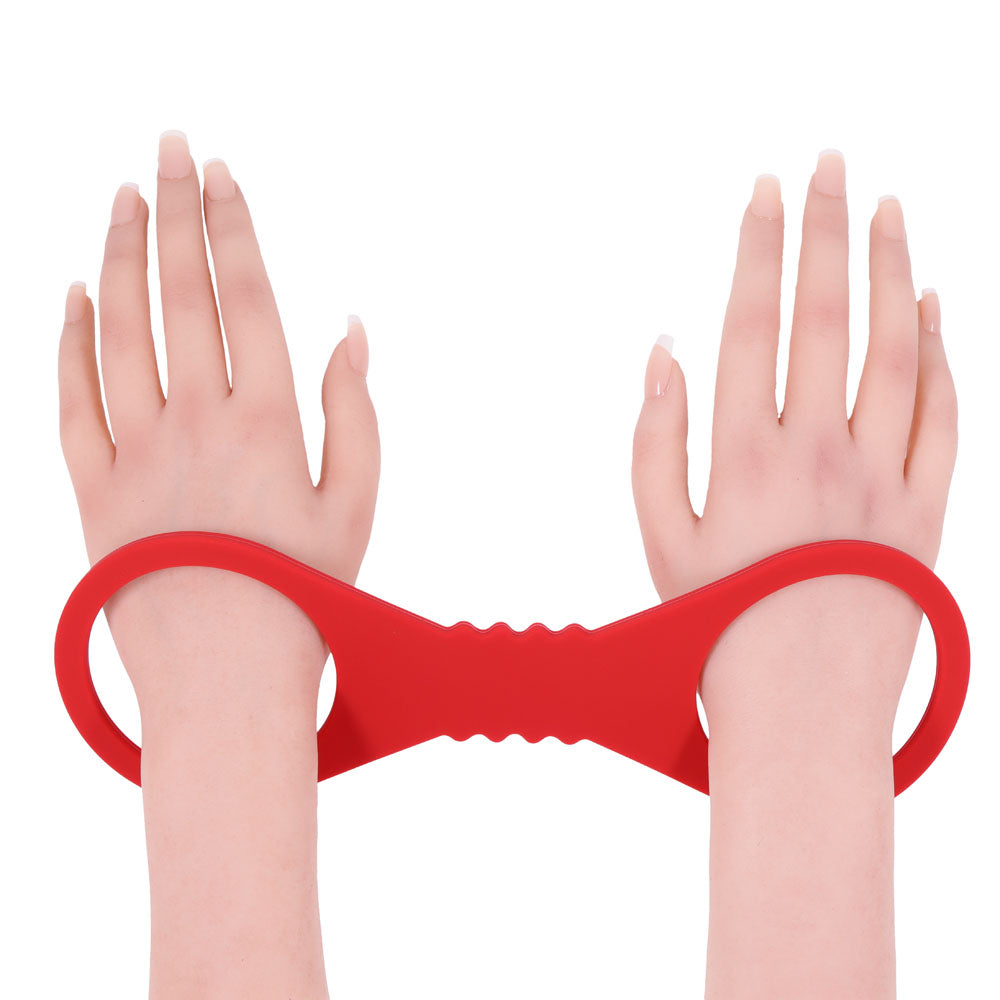 Sex & Mischief Amor Large Silicone Cuffs - Red Large Restraints - SS10230