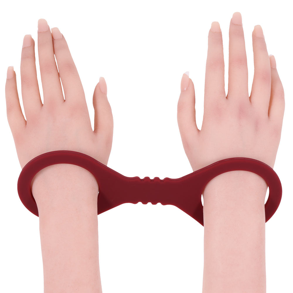 Sex & Mischief Enchanted Small Silicone Cuffs - Burgundy Small Restraints - SS10231