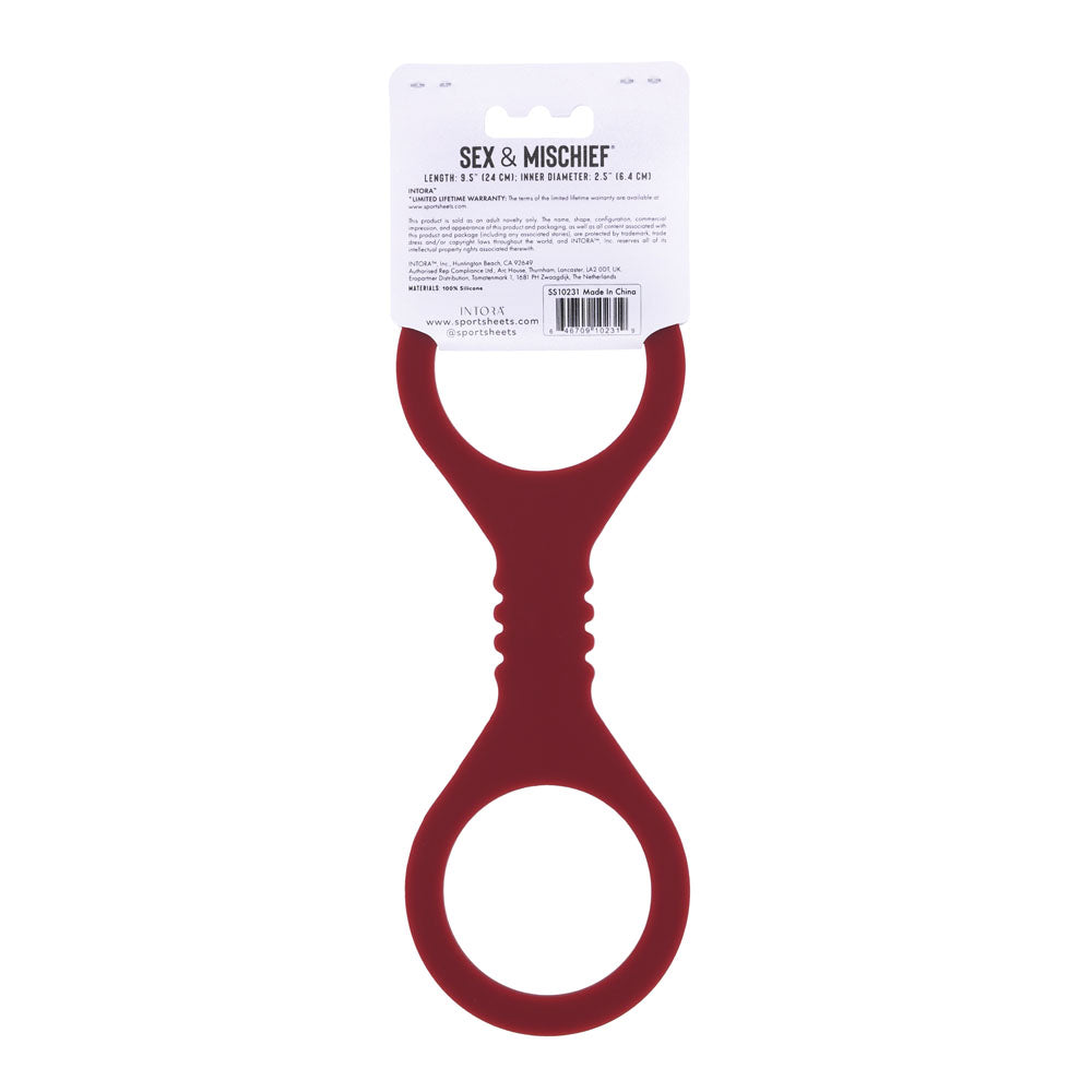 Sex & Mischief Enchanted Small Silicone Cuffs - Burgundy Small Restraints - SS10231