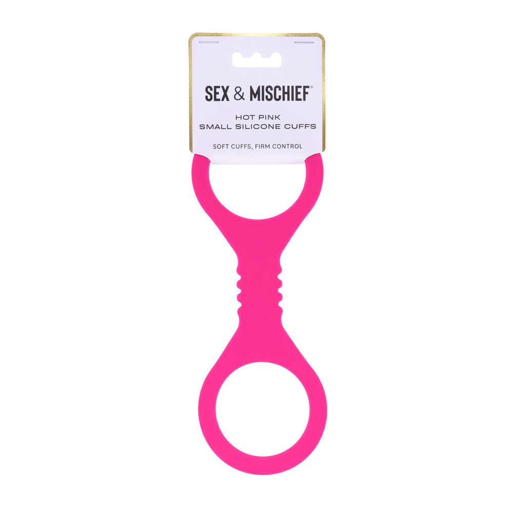 Sex & Mischief Small Hot Pink Silicone Cuffs - Hot Pink Small Restraints - SS10233