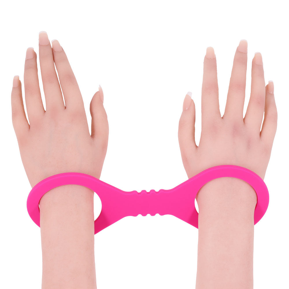 Sex & Mischief Small Hot Pink Silicone Cuffs - Hot Pink Small Restraints - SS10233