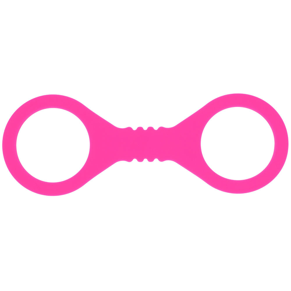 Sex & Mischief Small Hot Pink Silicone Cuffs - Hot Pink Small Restraints - SS10233