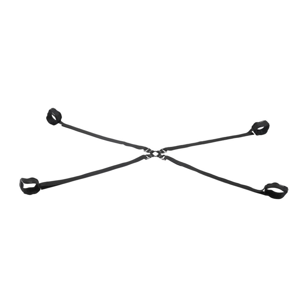 SPORTSHEETS Velvet Noir Adjustable Hog Tie & Cuff Set - Black Restraints-SS37003