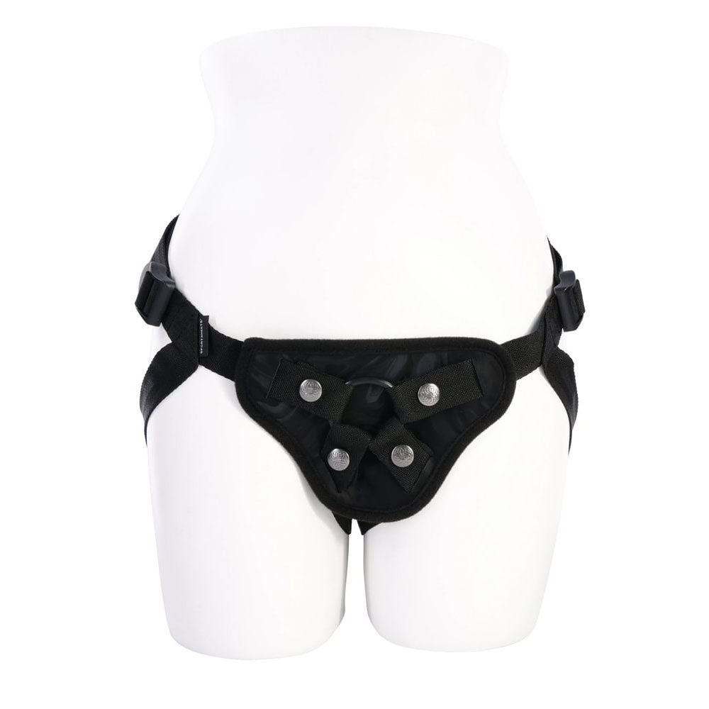 SPORTSHEETS Velvet Noir Strap On - Black Adjustable Strap-On Harness (No Probe Included)-SS37007