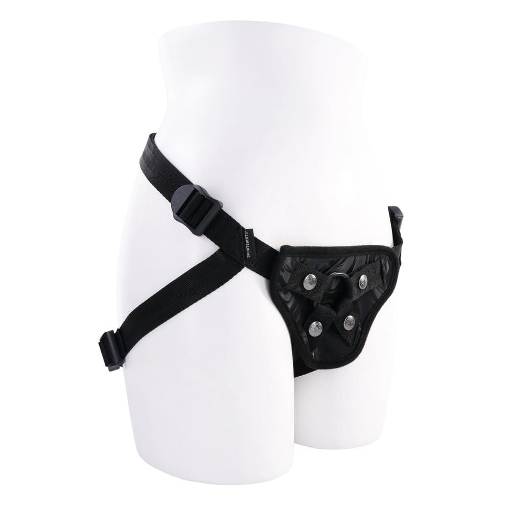 SPORTSHEETS Velvet Noir Strap On - Black Adjustable Strap-On Harness (No Probe Included)-SS37007
