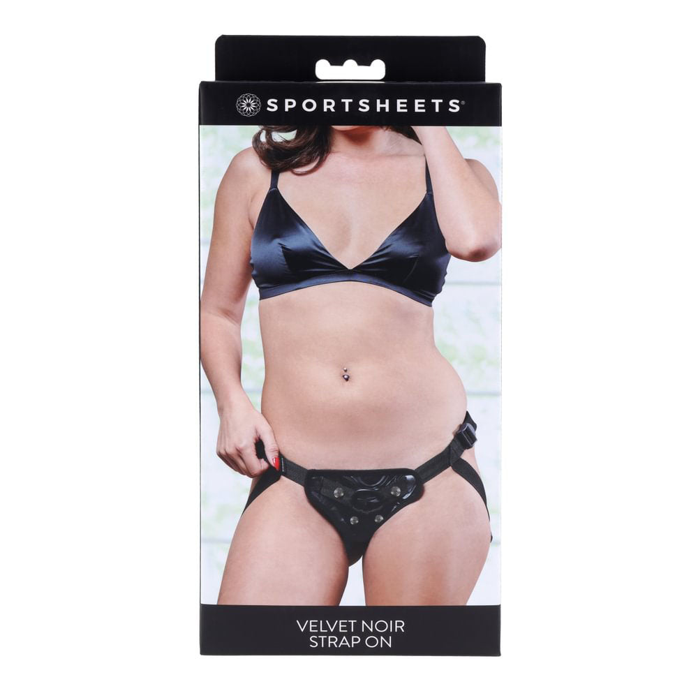 SPORTSHEETS Velvet Noir Strap On - Black Adjustable Strap-On Harness (No Probe Included)-SS37007