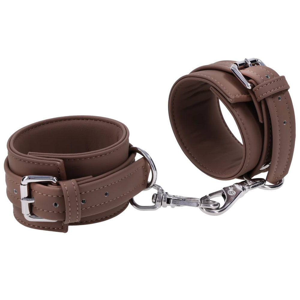 SPORTSHEETS Signature Dawn Dream Ankle Cuffs - Tan Adjustable Leg Restraints - SS68106