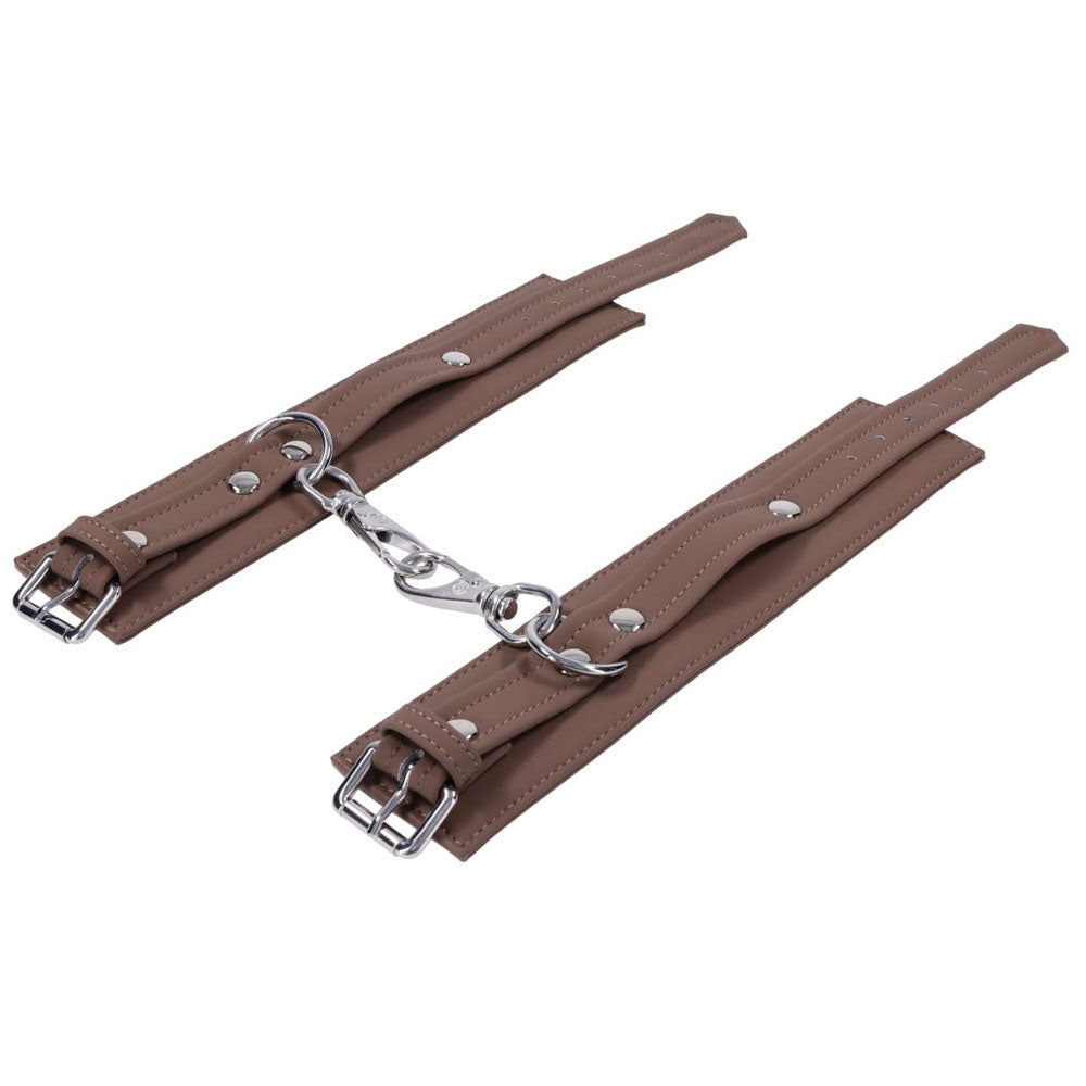 SPORTSHEETS Signature Dawn Dream Ankle Cuffs - Tan Adjustable Leg Restraints - SS68106