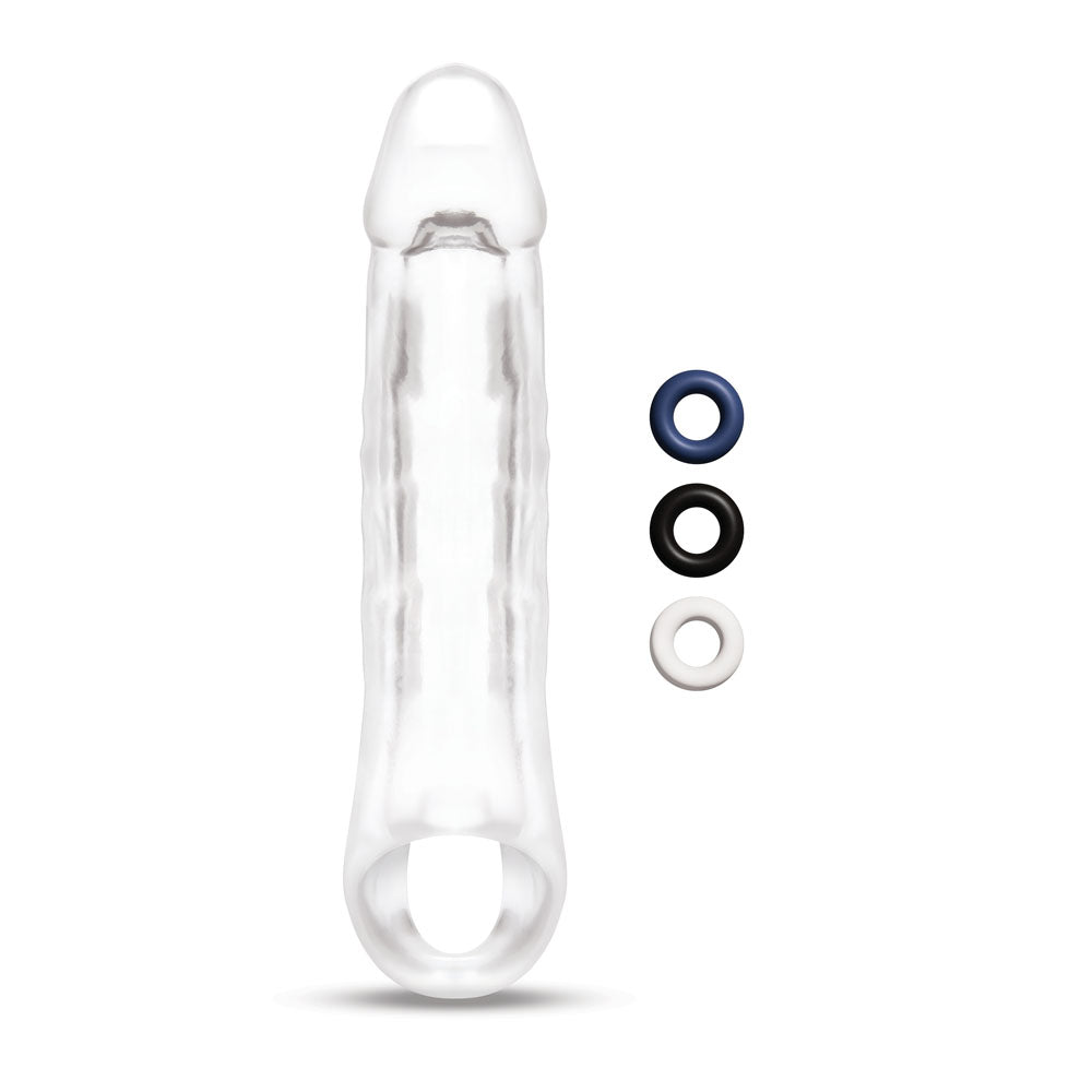 Size Up 2 Inch See-Thru Penis Extender with Ball Loop-(su402)