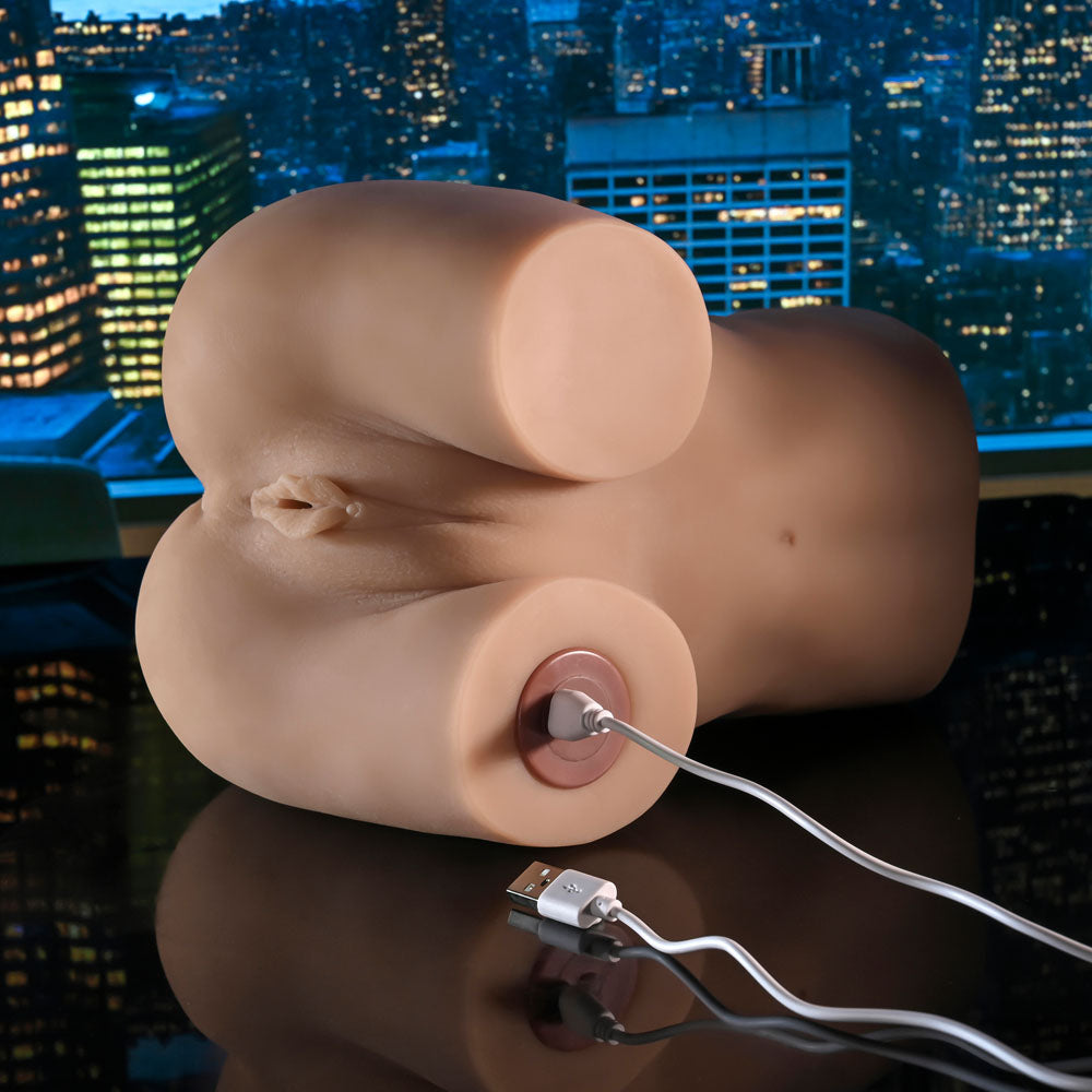 Zero Tolerance ROCK MY WORLD - Flesh USB Rechargeable Doggy Style Thrusting Mini Torso Masturba