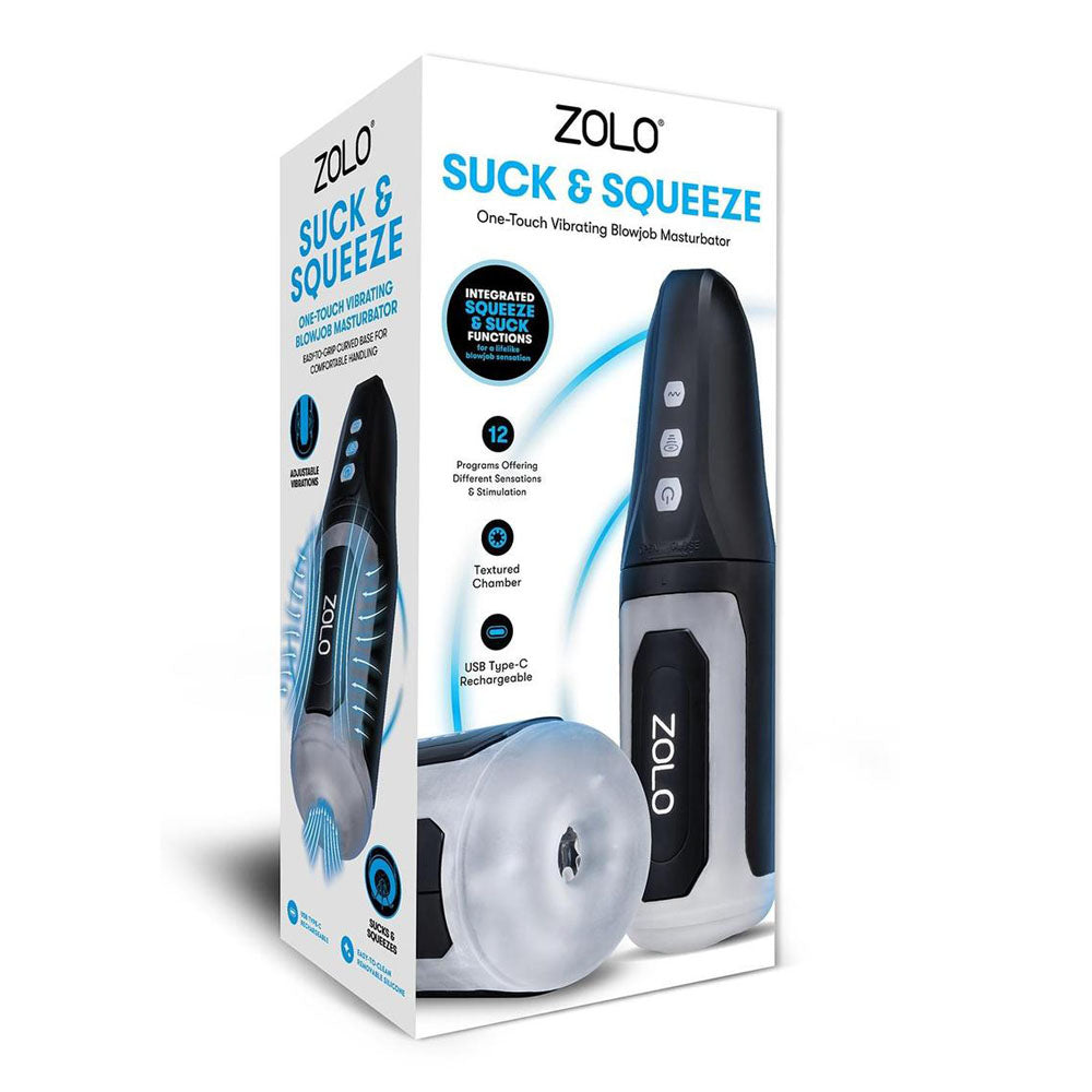 Zolo Suck & Squeeze - USB Rechargeable Sucking Auto Masturbator-ZO-6077