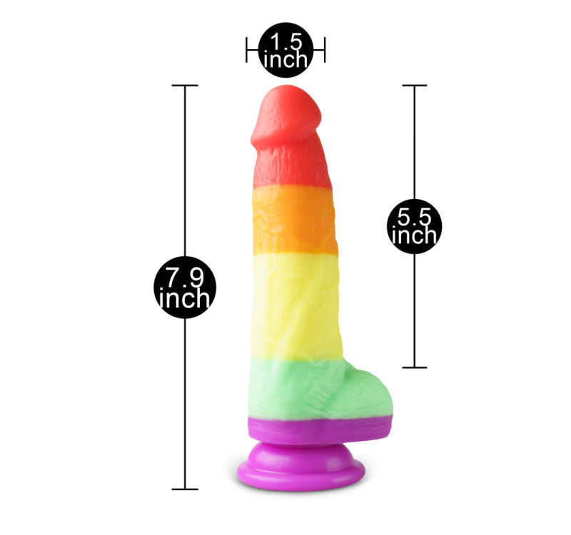 Rainbow Suction Dildo