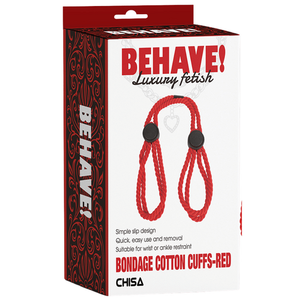 Bondage Cotton Cuffs (Red)-CN-887125275