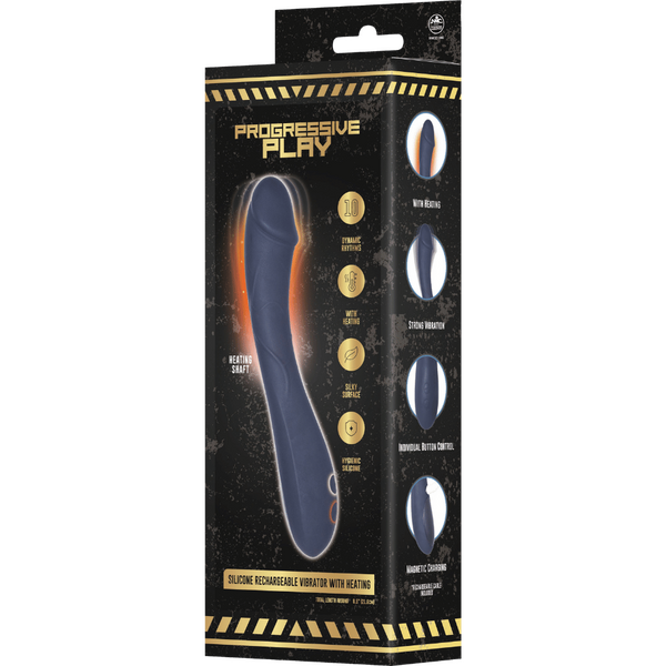 Silicone Rechargeable Vibrator with Heating (Black)-FPBS161A00-010