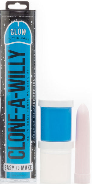 Clone-A-Willie Vibrator (Glow In The Dark) (Blue)-EL-CW-GL-BL
