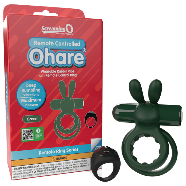 Screaming O Remote Controlled Ohare Vibrating Ring - Green