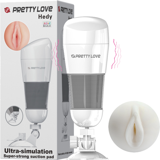 Hedy Ultra Stimulation Vibrating Masturbator (White)-BM-00900T49