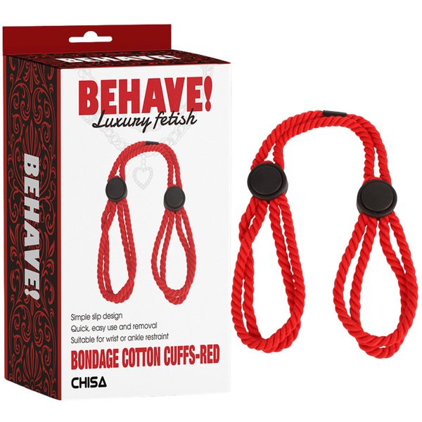 Bondage Cotton Cuffs (Red)-CN-887125275