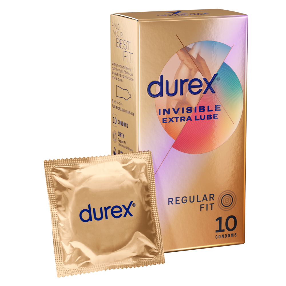 Durex Invisible - Extra Lube- Regular Fit - 10 Condoms Retail Pack