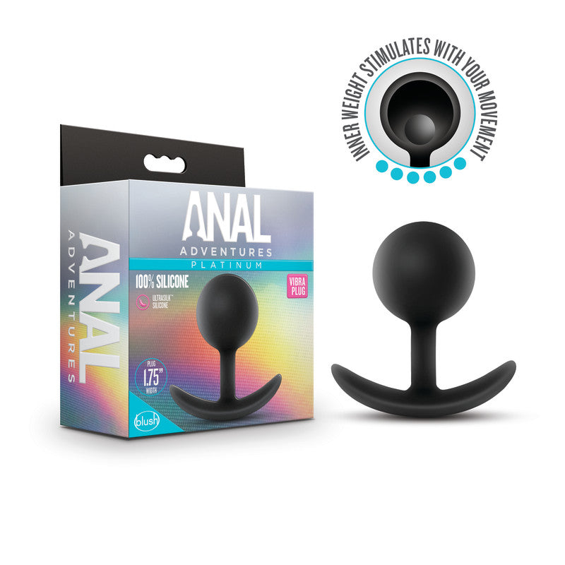 Anal Adventures Platinum Vibra Plug - Black-(bl-11815)