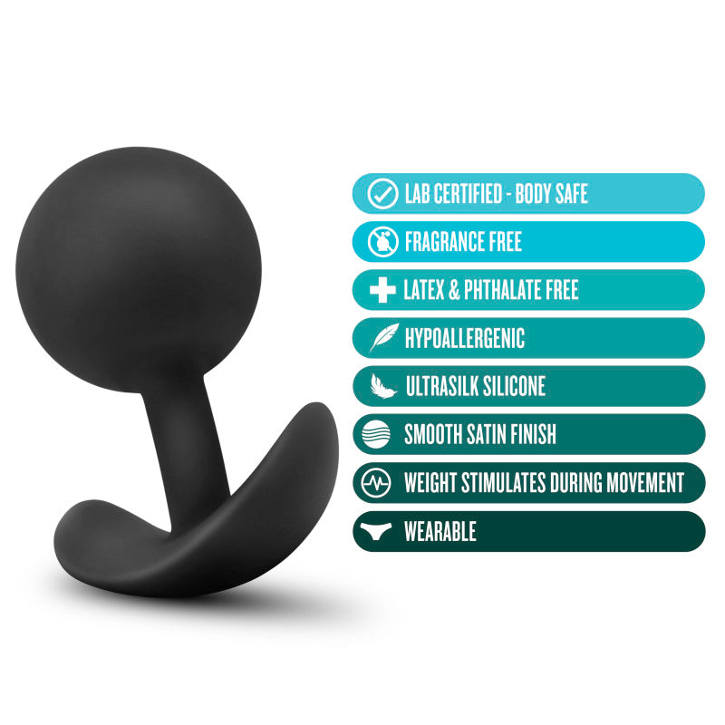 Anal Adventures Platinum Vibra Plug - Black-(bl-11815)