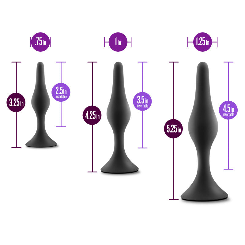 Anal Adventures Platinum Silicone Beginner Plug Kit-(bl-31265)